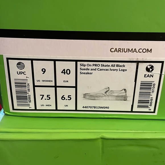 Slide Pro Skate sneaker -black suede natural rubber white logo  9-Women/7.5 Men - Picture 5 of 5